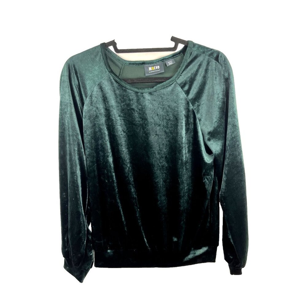 Anthropologie Maeve Forrest Green Velvet Top Womens Size S